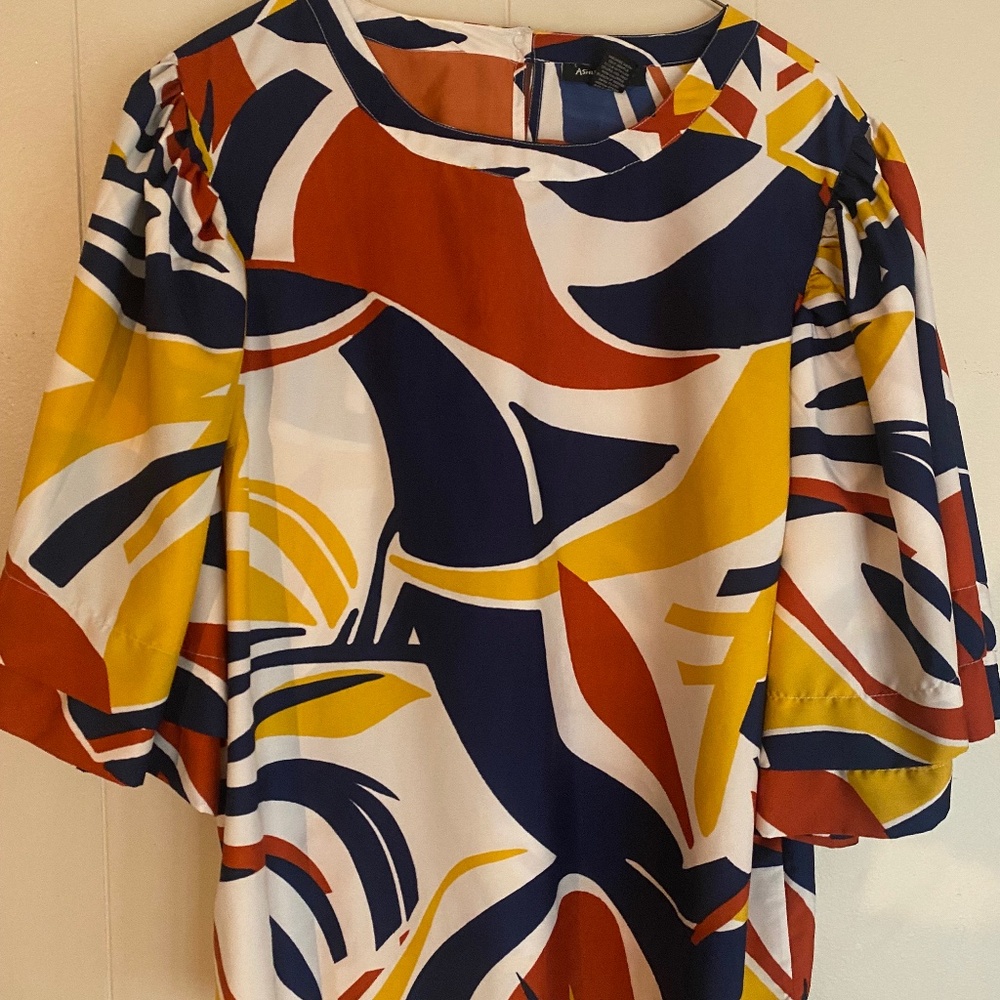 Ashley Stewart Multicolored Wide Sleeved Blouse - Size 26/28